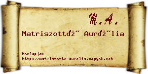 Matriszottó Aurélia névjegykártya